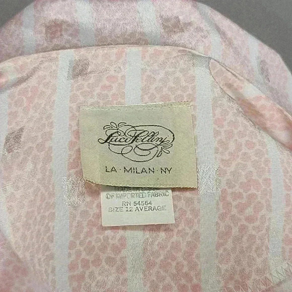 Vintage Satin Polyester Light Pink Stripe Dress Size Small‎ - Picture 7 of 8